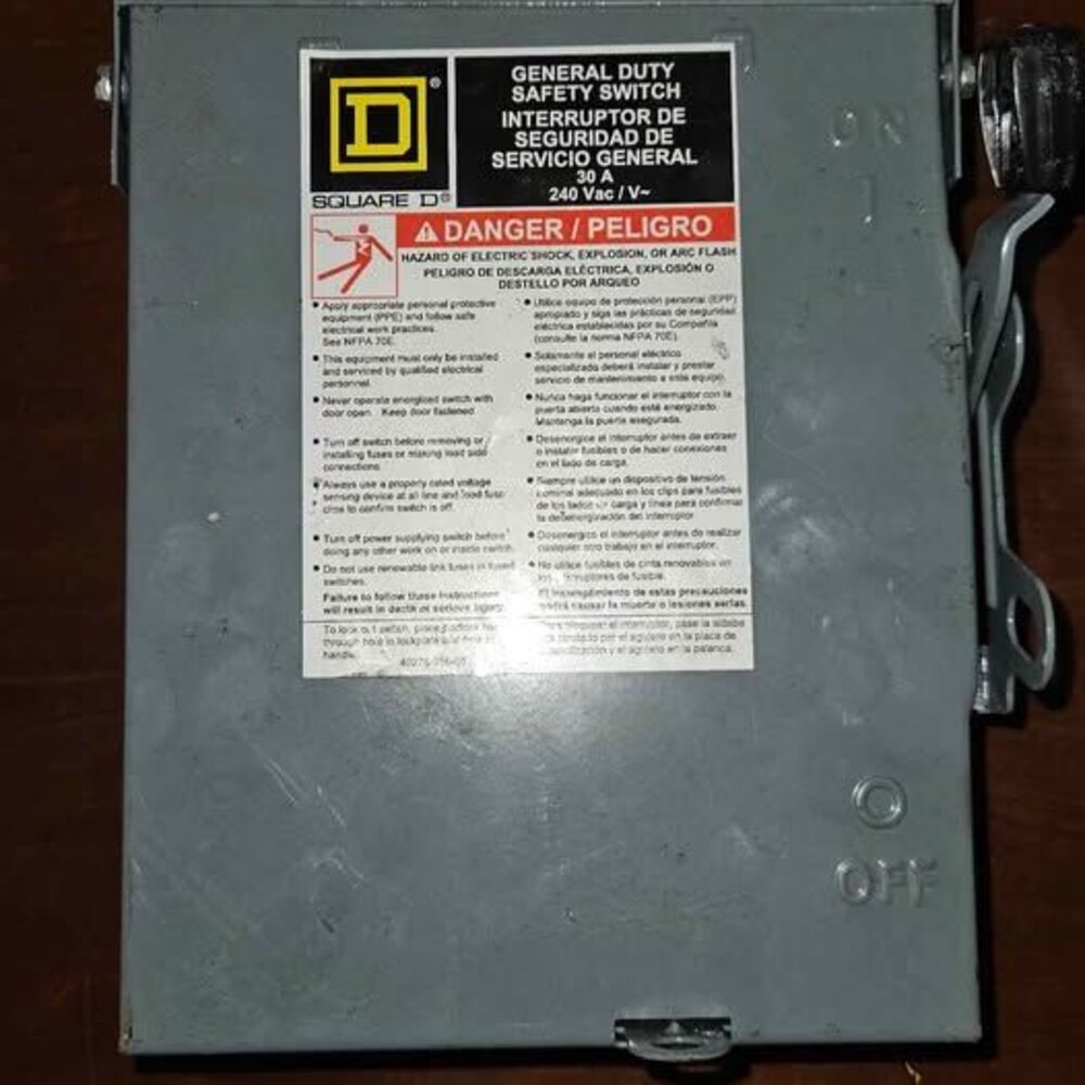 Square D DU221RB General Duty Safety Switch
